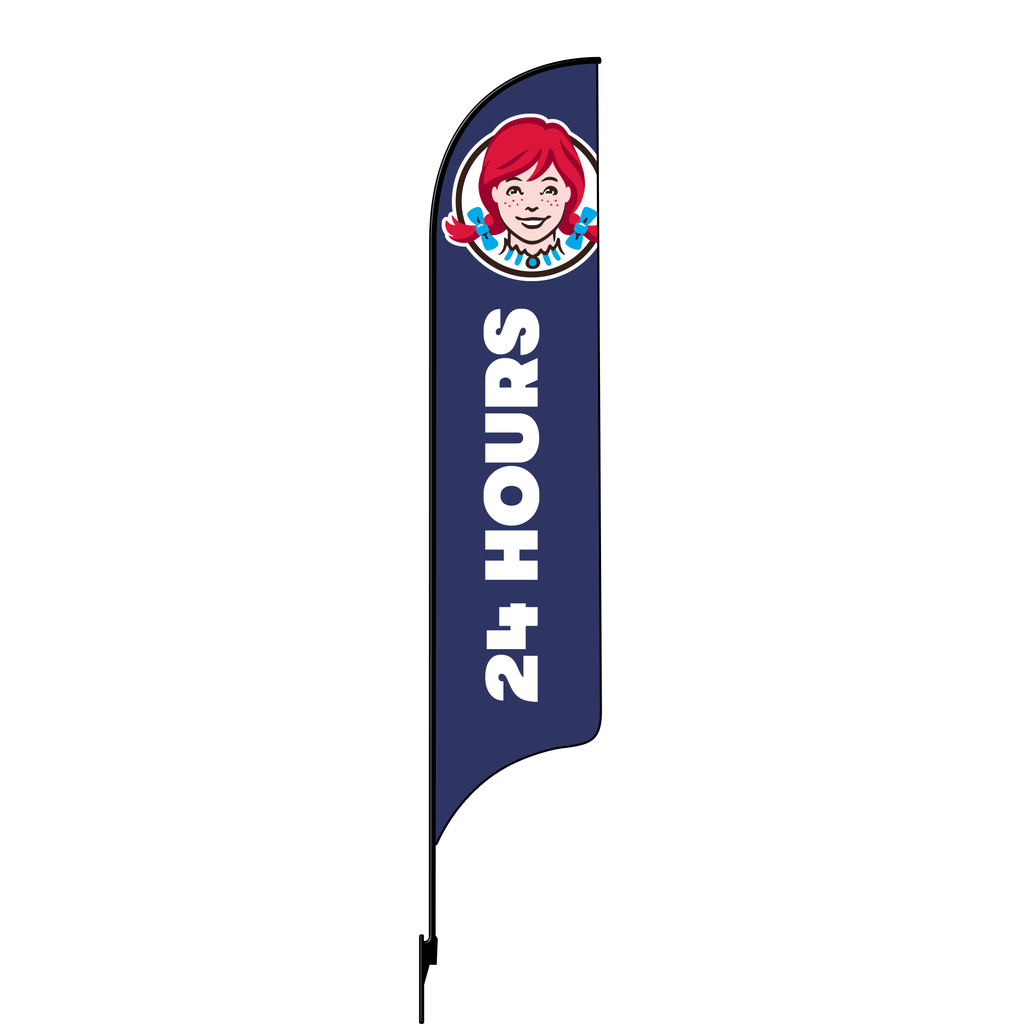 15' Wendy's Blue 24 Hours Late Night AdverSail Flag (2024 art)
