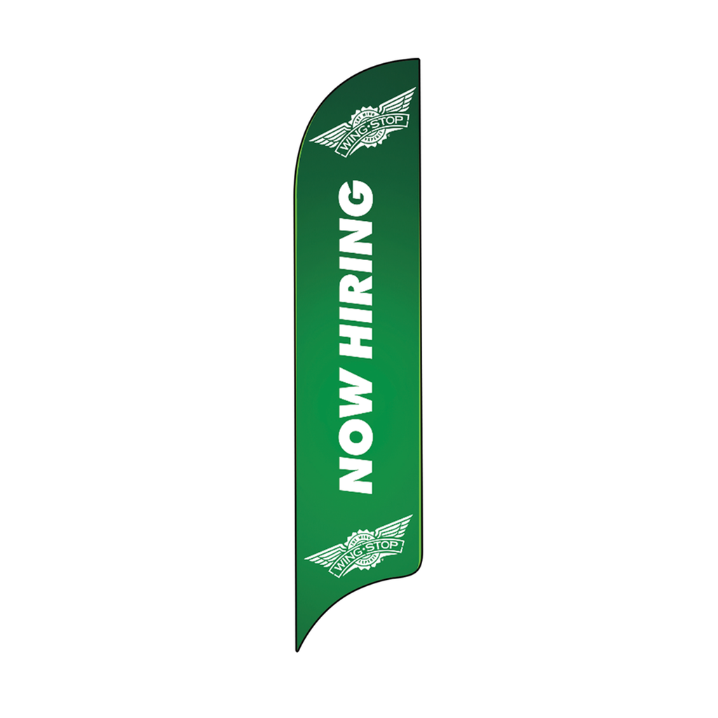 15' Wingstop Logo Now Hiring AdverSail Flag (2023 Art)