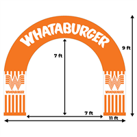 9' X 11' Whataburger Orange Logo Arch Inflatable (includes internal blower & stake kit)