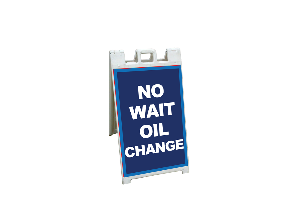 24" x 36" FullSpeed Blue No Wait Oil Change Coroplast A-frame Insert Only