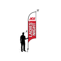 12' Ace Hardware Red Ladies Night AdverSail Flag