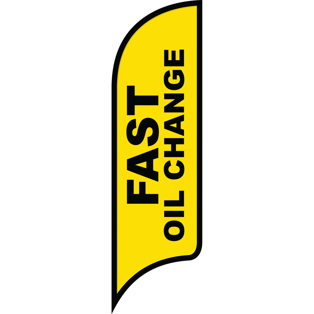 12' FullSpeed Automotive Yellow Fast Oil Change AdverSail Flag