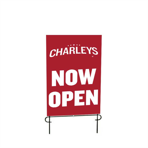Kit for 22" x 35" Charleys Philly Steaks Red Now Open Super Bandit Vinyl Sign (double sided)
