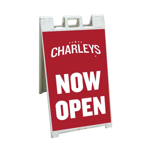 Kit for 24"x36" Charleys Philly Steaks Now Open Coroplast A-frame Insert Only 24"x36" Charleys Philly Steaks Now Open Coroplast A-frame Insert