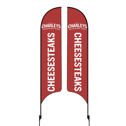 Kit for 15' Charleys Philly Steaks Red Cheesesteaks Double Sided AdverSail Flag
