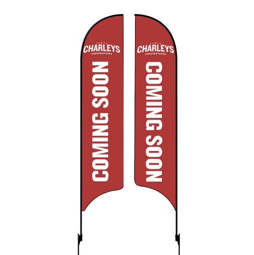 Kit for 15' Charleys Philly Steaks Red Coming Soon  Double Sided AdverSail Flag